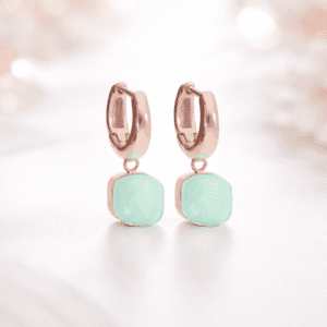 Qudo Firenze Ohrringe – Rosé Gold mit Chrysolite Delight